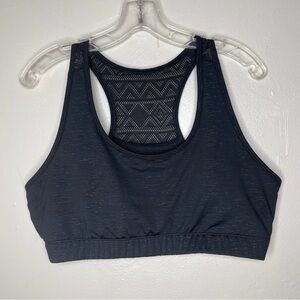 Zyia Women's XXL Lace Racerback Black Padded Yoga Active Wear Sport Bra